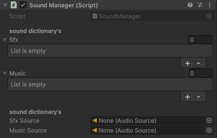 sound manager in inspector