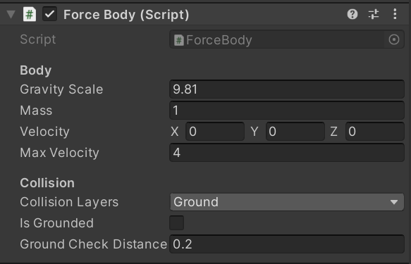 ForceBody component screenshot